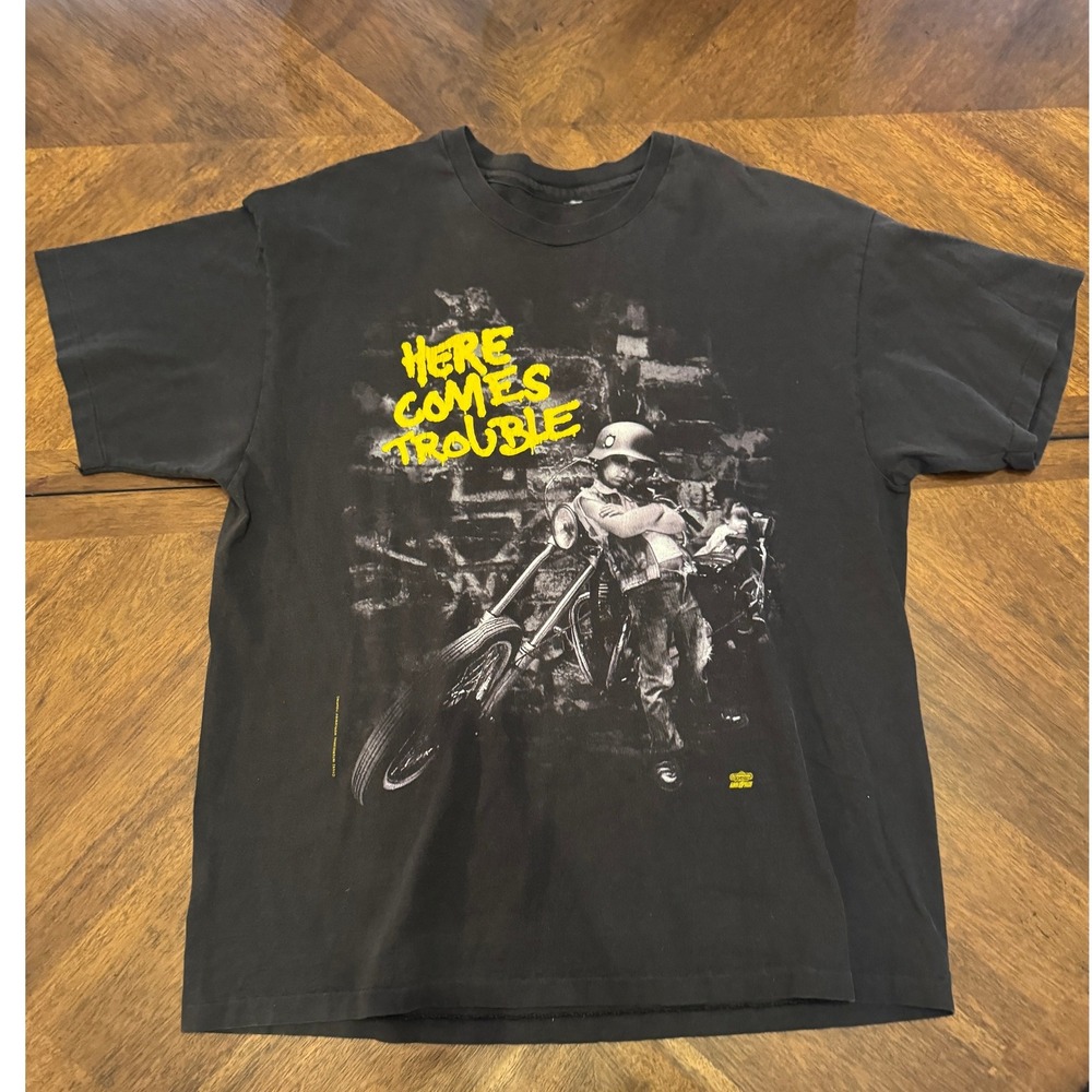 90's Bad Company Here Comes Trouble Graphic T‎ Shirt Black Vintage Band Tee |O1